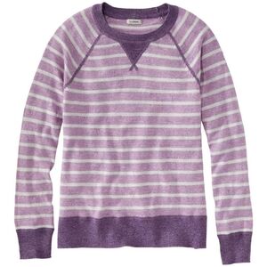 Women's XL Organic Cotton Slub Sweater, Crewneck Stripe